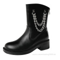 Classic design round fashion custom women's leather boots